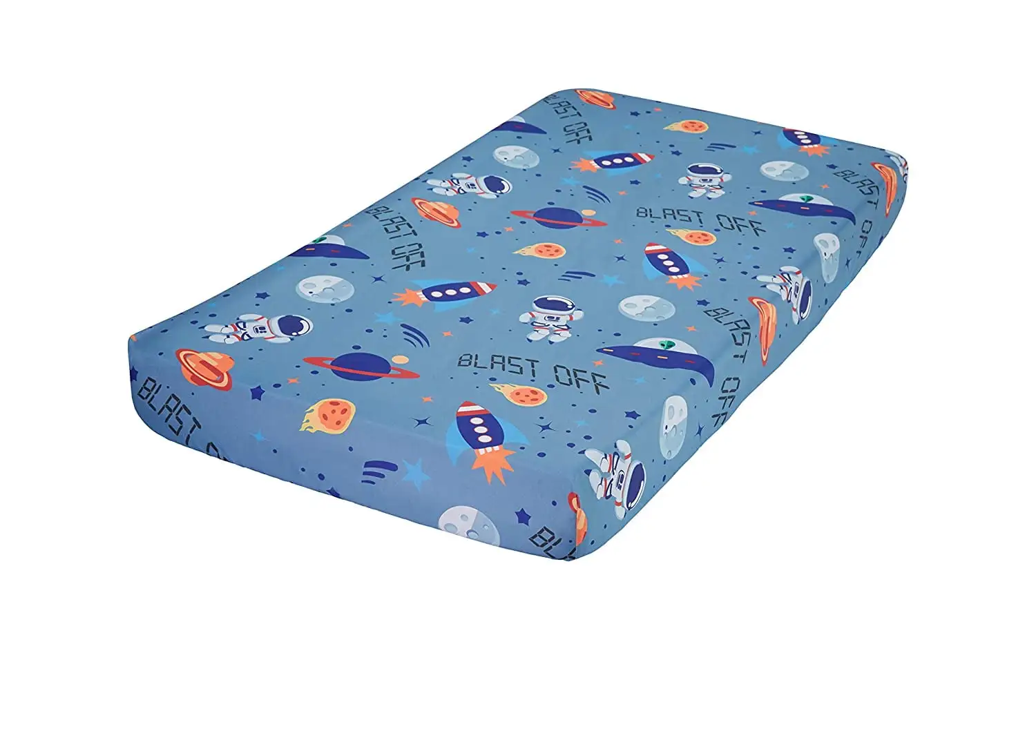EVERYDAY KIDS Fitted Crib Sheet - Outerspace Adventures