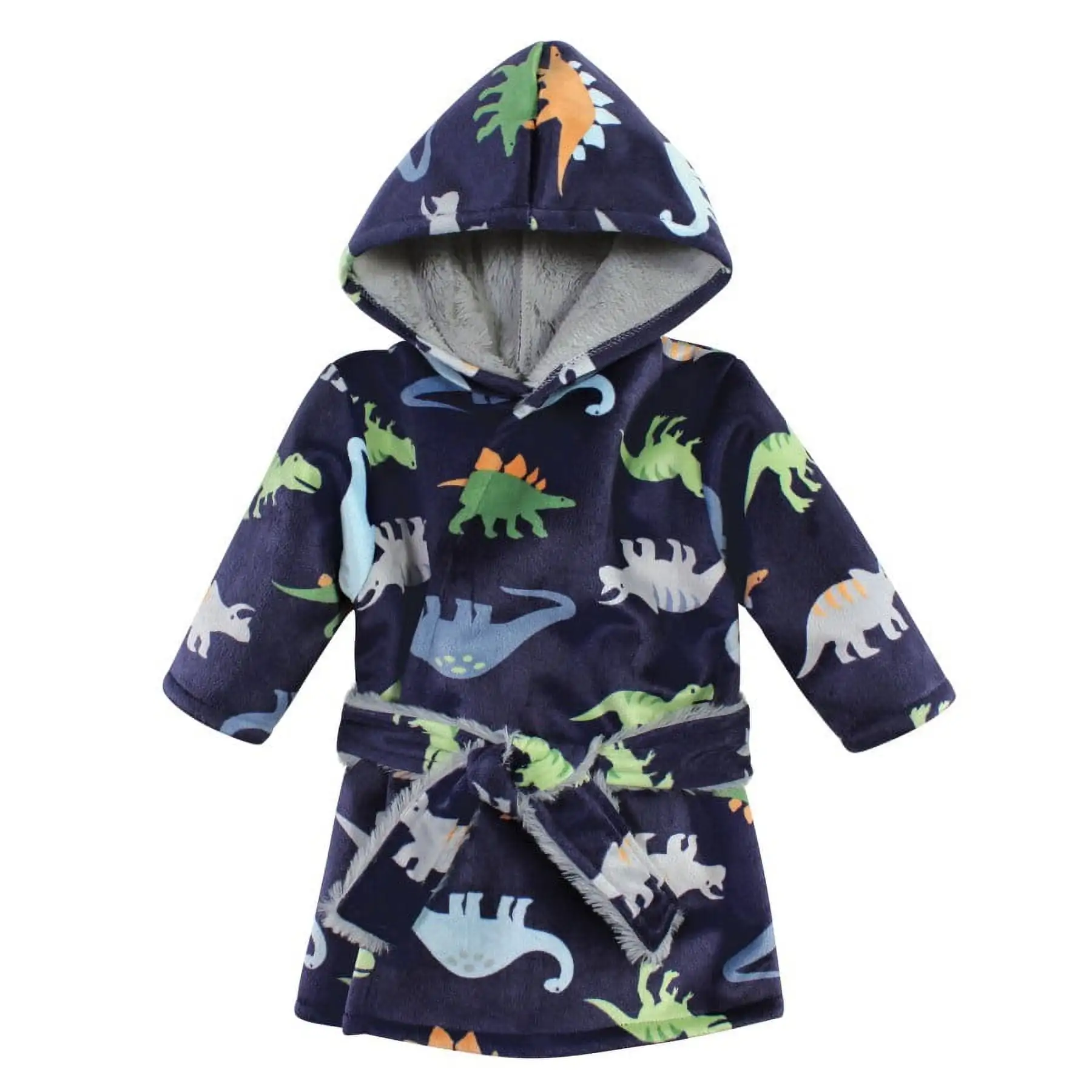 Hudson Baby Infant Boy Mink with Faux Fur Lining Pool and Beach Robe Cover-ups. Dinosaurs. 0-6 Months